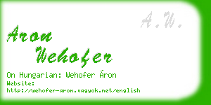 aron wehofer business card