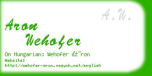 aron wehofer business card